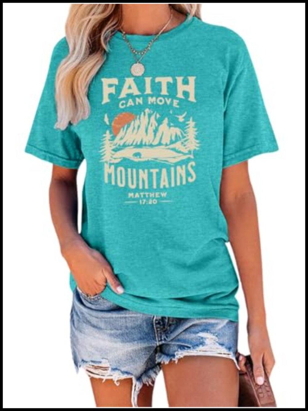 GEMLON Women's Graphic Tee Loose Fit Short Sleeve Cotton Blend T-Shirt